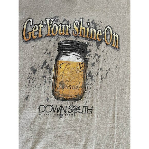 Down South Moonshine Get Your Shine On T-Shirt Light Beige Size XL - Picture 9 of 10